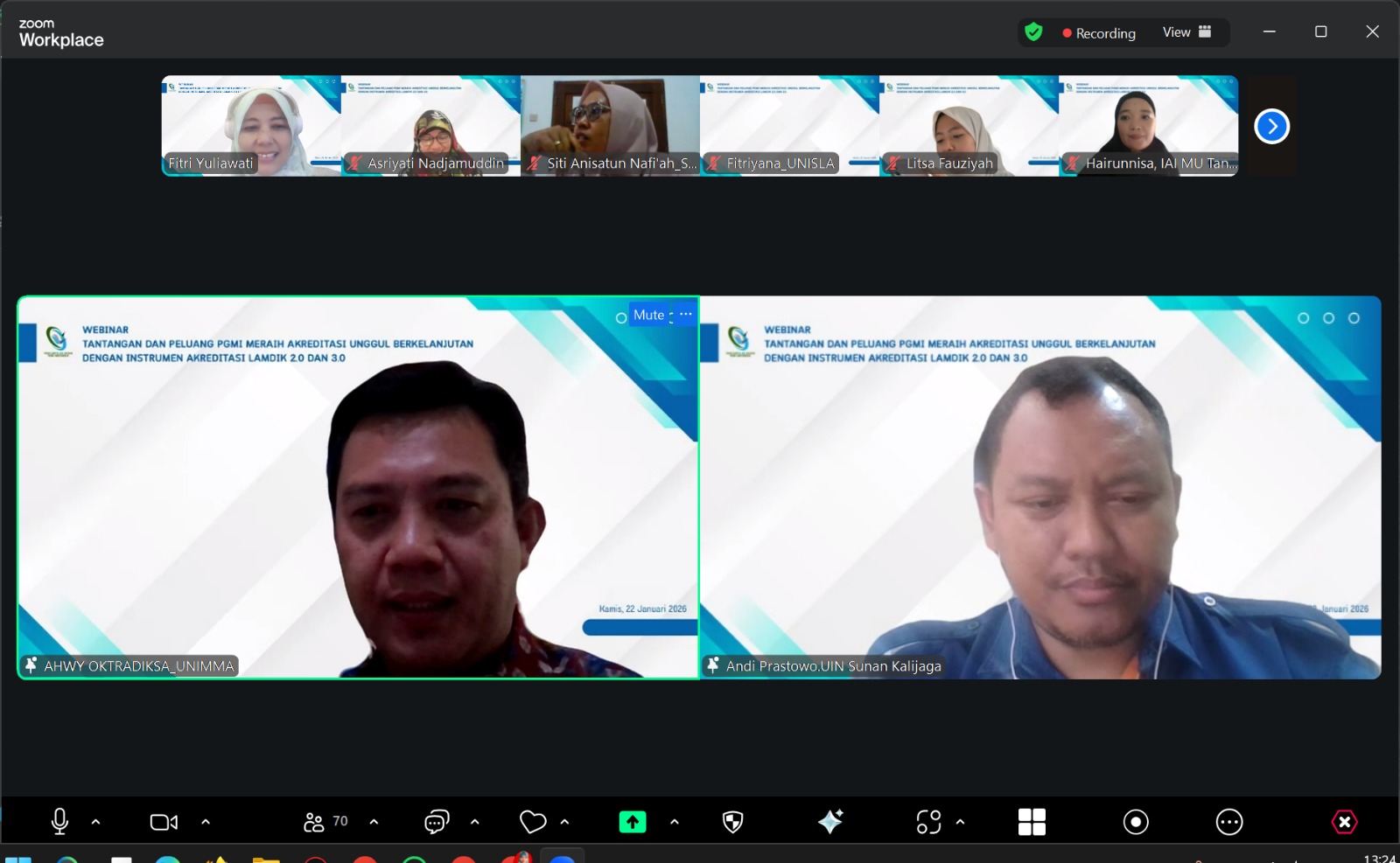 Prodi PGMI STAINU Purworejo Fokus pada Instrumen LAMDIK 3.0 dalam Webinar Akreditasi Unggul Berkelan