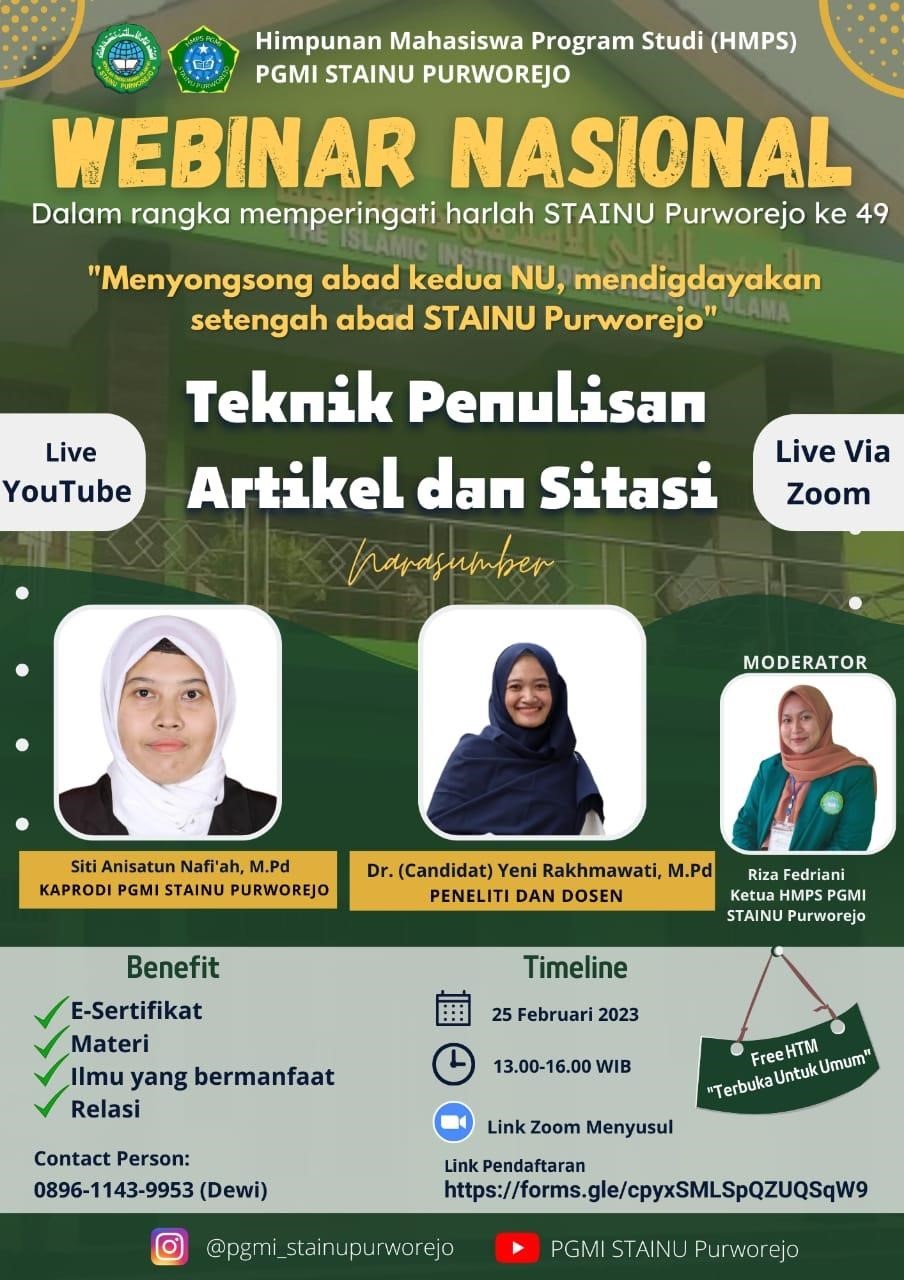 Webinar Nasional Teknik Penulisan Artikel dan Sitasi
